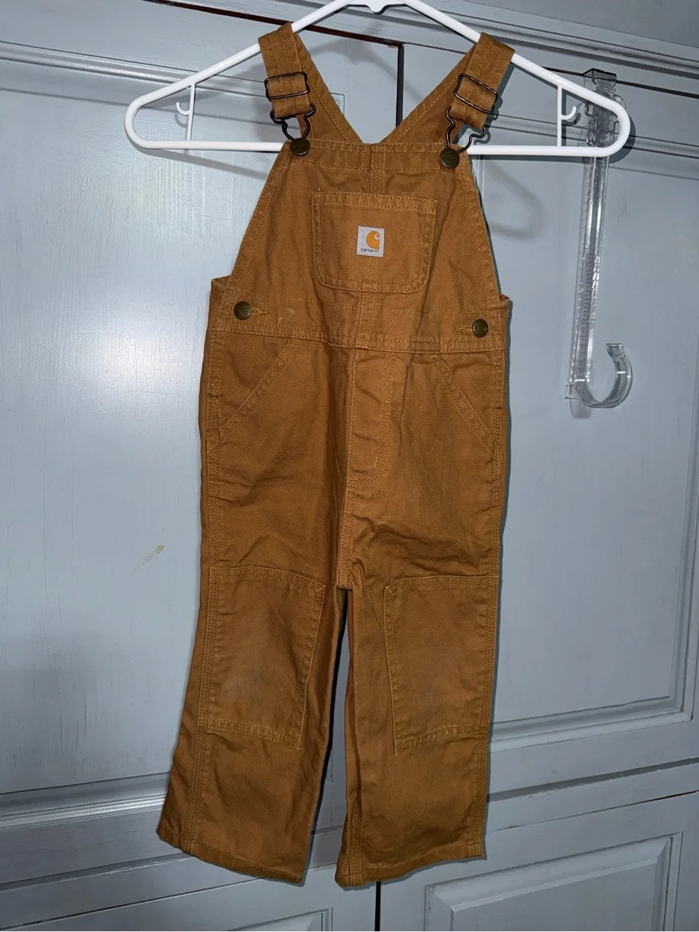 Carhartt Kids Tan/Brown Duck Canvas Overalls Size 2T